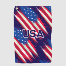 USA Red White och Blue American Flagga Golf Towel