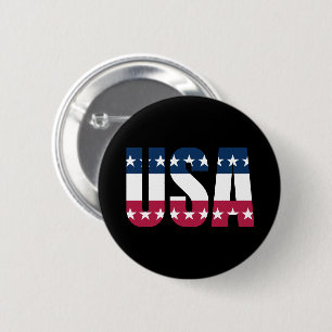USA Red White och Blue med Stars Knapp
