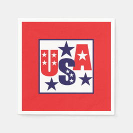 USA Red, White och Blue med stjärnor Pappersservett