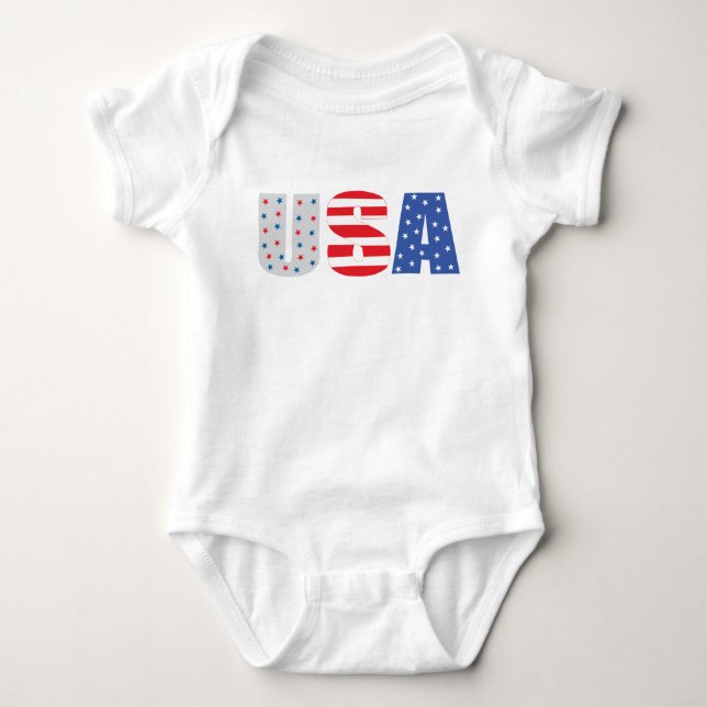 USA Red White och Blue Stars och stripes T Shirt (Framsida)