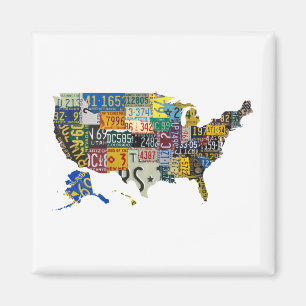 USA registreringsskyltar - alla stater Magnet