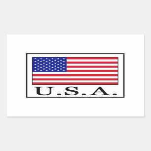 USA REKTANGULÄRT KLISTERMÄRKE