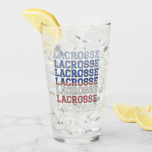 USA Repeat Text - Lacrosse USA American Flagga Glaskopp