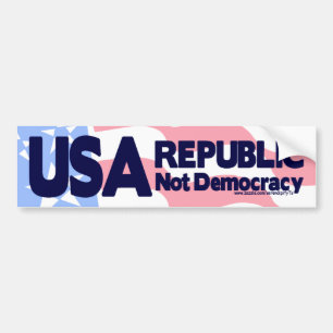 USA - republik inte demokrati Bildekal