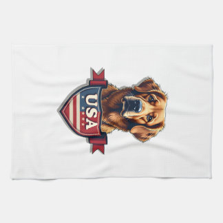 USA Retriever Heritage Vintage Hund T-Shirt 2 Kökshandduk