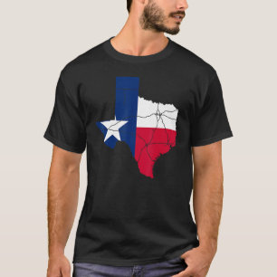 Usa Retro Texas Flagga Google Karta America Manar T Shirt