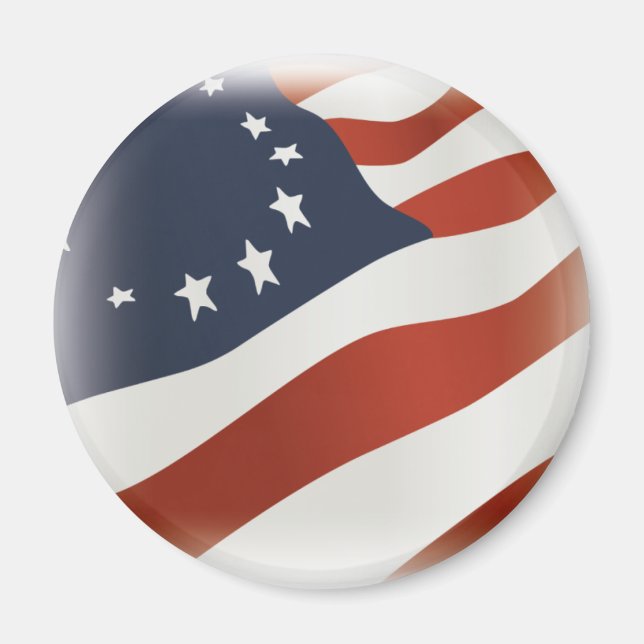 USA-Revolutionens Flagga Magnet (Framsidan)