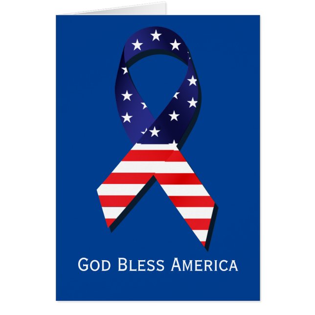 USA Ribbon Hälsningskort (Framsidan)