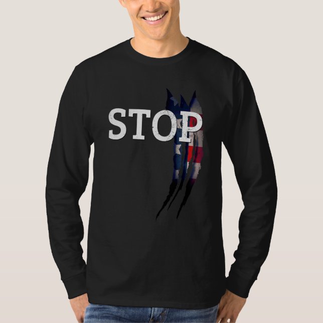 USA  rispade mitt hjärta Stop T Shirt (Framsida)