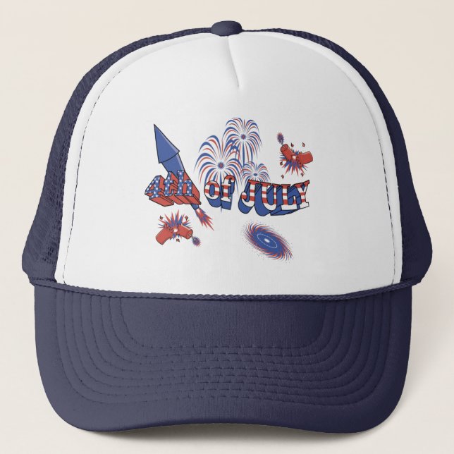 USA-Rocket 4 juli Truckerkeps (Framsida)