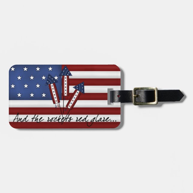 USA Rockets Flag Resvärmeskylt Bagagebricka (Horisontell Framsida)