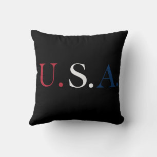 USA Röd Vit Och Blå Bokstavsdesign Kudde