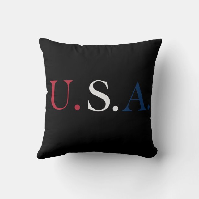 USA Röd Vit Och Blå Bokstavsdesign  Kudde (Baksida)