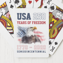 USA Röd Vit och Blå USA:s 250-årsjubileum Casinokort