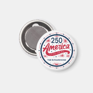 USA Röd Vit och Blå USA:s 250-årsjubileum Magnet