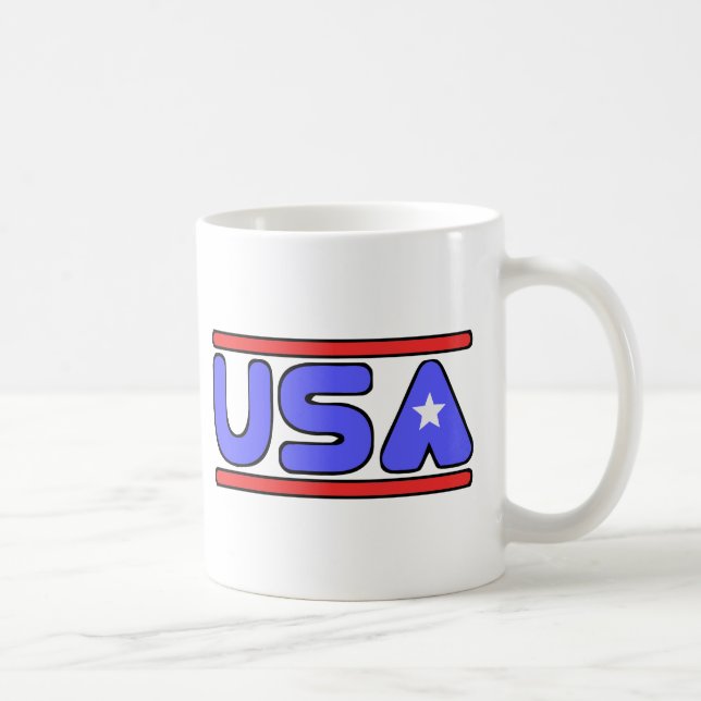 USA röd vit och blått Kaffemugg (Höger)