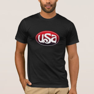 USA röd vit och svart Tee