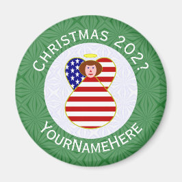USA Rödhårig ängel julflagga Personlig  Magnet
