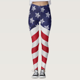 USA rödvit och blå amerikansk flagga Leggings