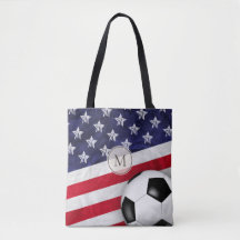 USA rödvit och blå amerikansk flagga med fotboll