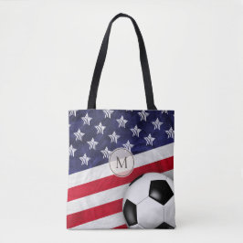 USA rödvit och blå amerikansk flagga med fotboll Tygkasse