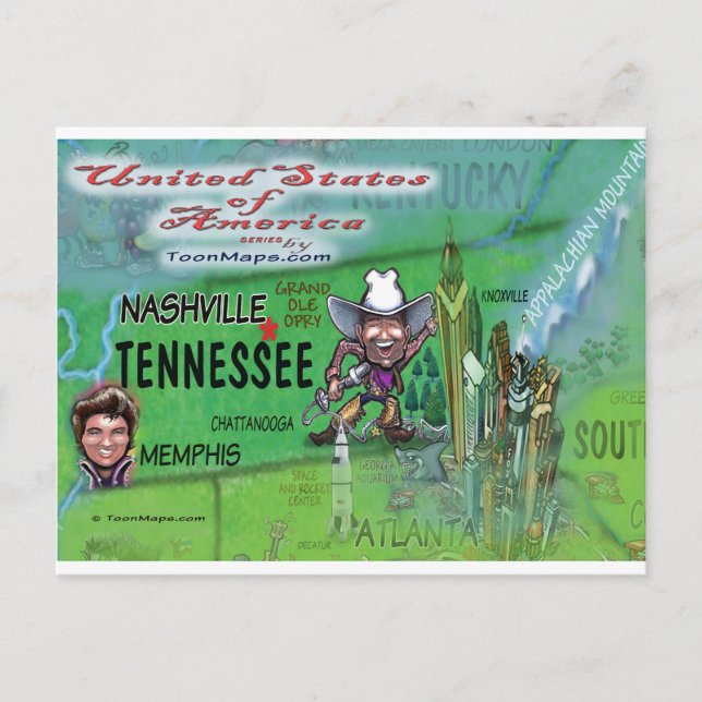 USA ROLIGT KARTA VYKORT (Framsida)