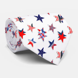USA Rött vitt blått Stars Necktie Slips