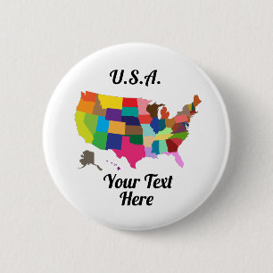 USA Round Button Knapp