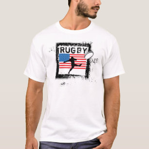 USA Rugby fläktar T-tröja sparkar Tee Shirt