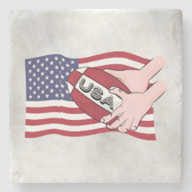 USA Rugby Team Supporters Flagga with Boll