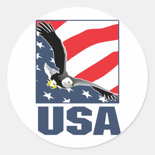 usa runt klistermärke (Framsida)