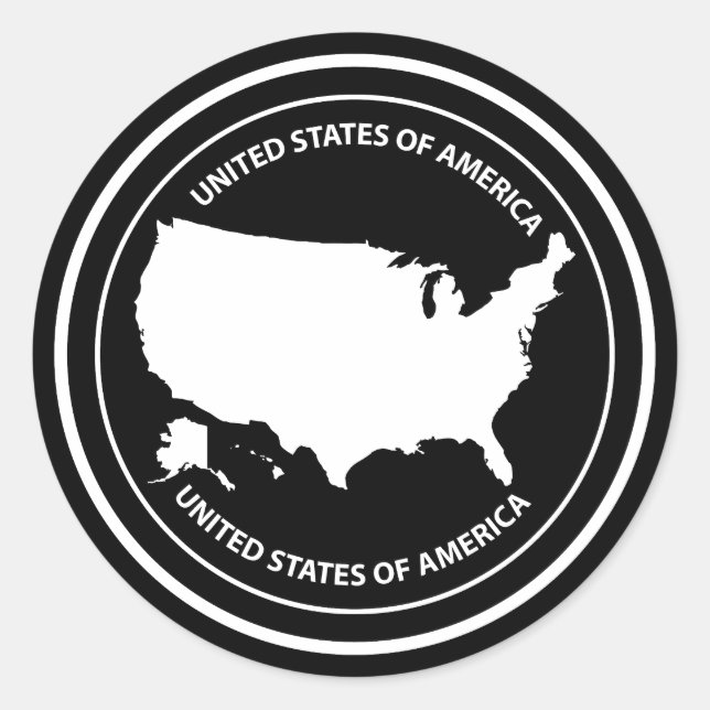 USA RUNT KLISTERMÄRKE (Framsida)