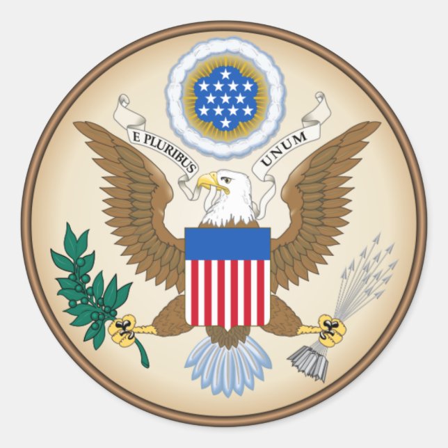 USA RUNT KLISTERMÄRKE (Framsida)