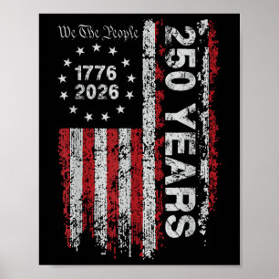 USA:s 250-åriga Flagga 4:e juli självständighet Poster