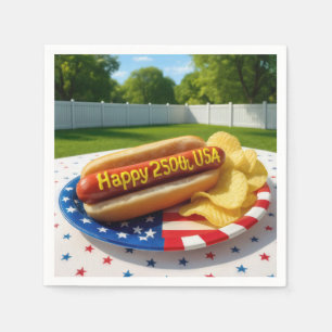 USA:s 250-årsdag Hot Dog Pappersservett