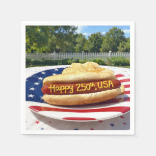 USA:s 250-årsdag Hot Dog Pappersservett