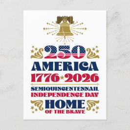 USA:s 250-årsdag Independence day Helg Vykort