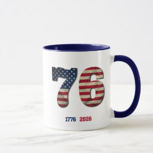 USA:s 250-årsjubileum 1776-2026 Patriotisk design Mugg