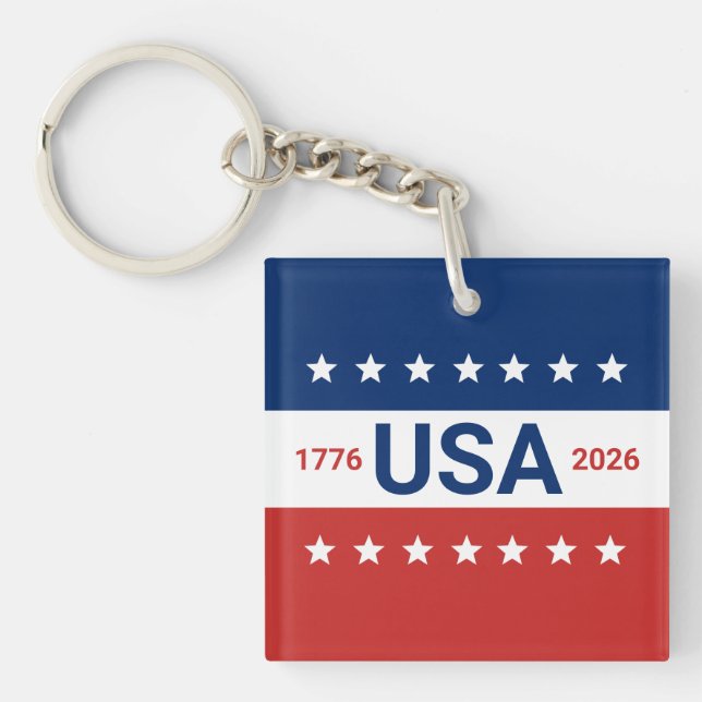 USA:s 250-årsjubileum 1776 2026 Röd Vit Blå (Framsidan)