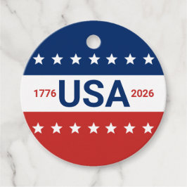 USA:s 250-årsjubileum 1776 2026 Röd Vit Blå Gåvor Etiketter