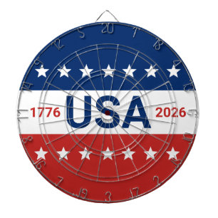 USA:s 250-årsjubileum 1776 2026 Rött Vitt Blått Darttavla