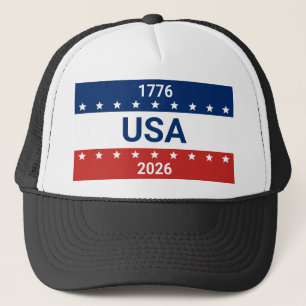 USA:s 250-årsjubileum 1776 2026 Rött Vitt Blått Keps