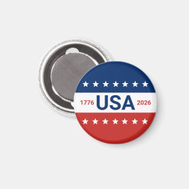 USA:s 250-årsjubileum 1776 2026 Rött Vitt Blått Magnet