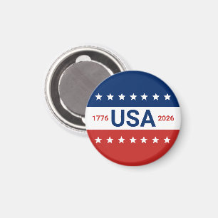 USA:s 250-årsjubileum 1776 2026 Rött Vitt Blått Magnet