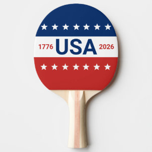 USA:s 250-årsjubileum 1776 2026 Rött Vitt Blått Pingisracket