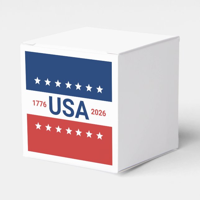 USA:s 250-årsjubileum 1776 2026 Rött Vitt Blått Presentaskar (Framsidan Sidan)