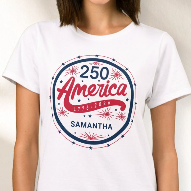 USA:s 250-årsjubileum 4:e juli-fest T Shirt (USA America's 250th Anniversary 4th of July Party T-Shirt)