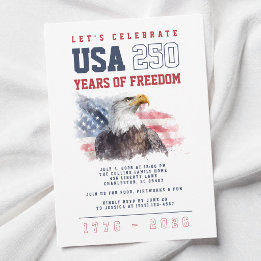 USA:s 250-årsjubileum 4 juli-firande Inbjudningar