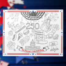 USA:s 250-årsjubileum Barn Färglägg mig Patriotfes