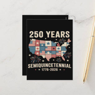 USA:s 250-årsjubileum för självständighet Helg Vykort